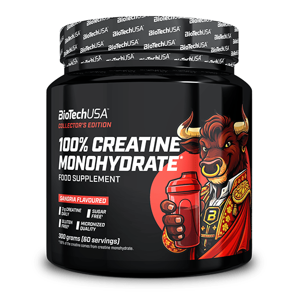 BioTechUSA 100% Creatine Monohydrate Sangria 300g official product front view